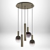 Ztahl Moderne Design hanglamp Riva 5-lichts Ø50 cm getrapt quartz