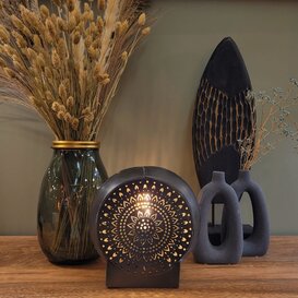 Tafellamp Flor zwart metaal