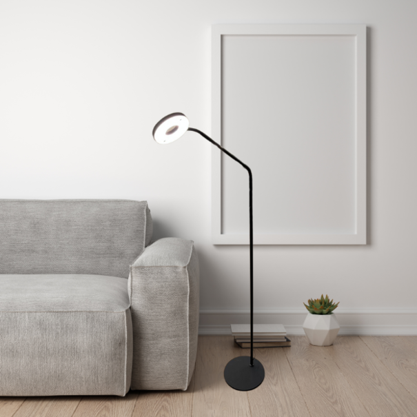 ETH Modern design vloerlamp Erik zwart dim to warm