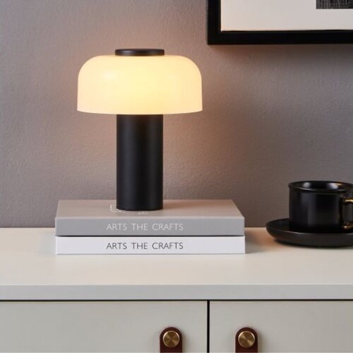 Moderne tafellamp Ponente 1-lichts zwart opaal