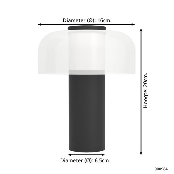 Stars of Lights Moderne tafellamp Ponente 1-lichts zwart opaal