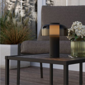 Tafellamp Ponente zwart smoke 1-lichts