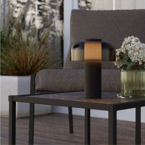 Moderne tafellamp Ponente 1-lichts zwart smoke