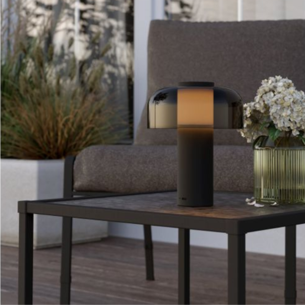 Stars of Light Moderne tafellamp Ponente 1-lichts zwart smoke