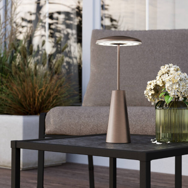 Stars of Light Moderne tafellamp Piccola 1-lichts brons oplaadbaar