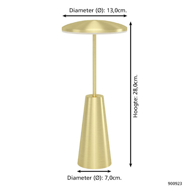 Stars of Light Moderne tafellamp Piccola 1-lichts mat goud oplaadbaar