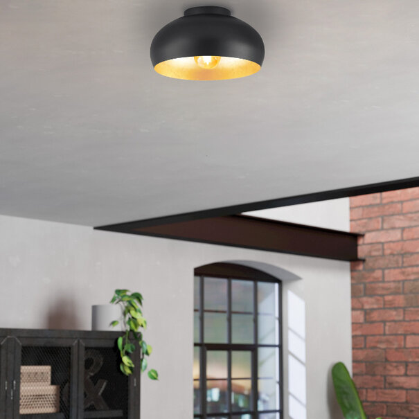 Stars of Lights Modern Industriële plafondlamp Mogano 1-lichts zwart goud