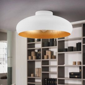 Plafondlamp Mogano wit goud 1-lichts