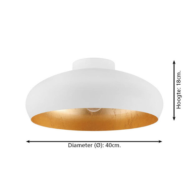 Stars of Lights Moderne Industriële plafondlamp Mogano 1-lichts wit goud