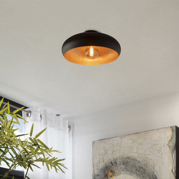 Stars of Lights Moderne Industriële plafondlamp Mogano 1-lichts zwart goud