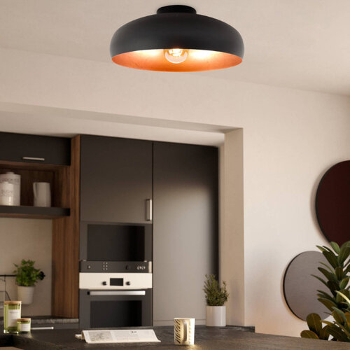 Moderne Industriële plafondlamp Mogano 1-lichts zwart koper