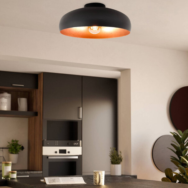 Stars of Lights Moderne Industriële plafondlamp Mogano 1-lichts zwart koper