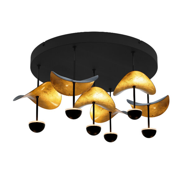Stars of Lights Modern design plafondlamp Dracera 7 lichts zwart goud