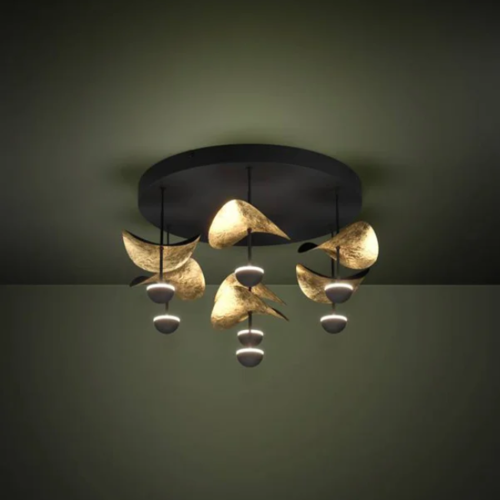 Modern design plafondlamp Dracera 7 lichts zwart goud