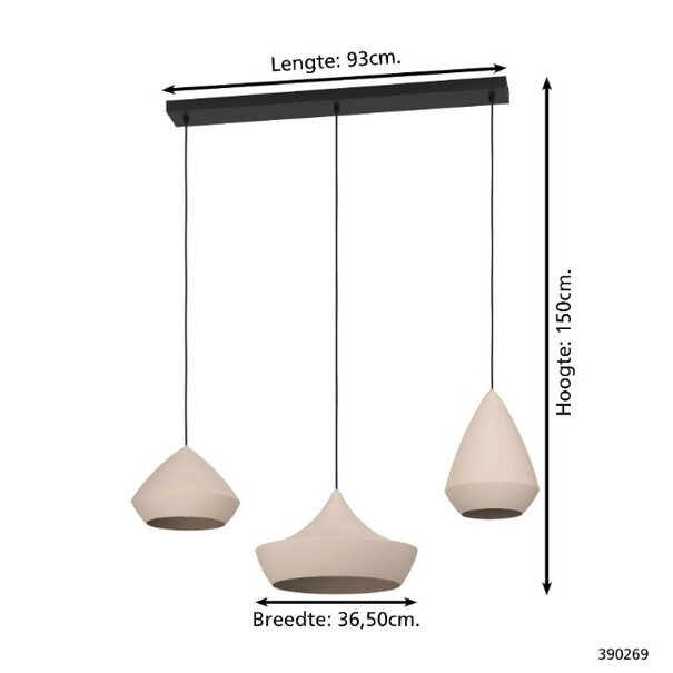 Stars of Lights Modern Scandinavische hanglamp Torremolinos 3-lichts zand