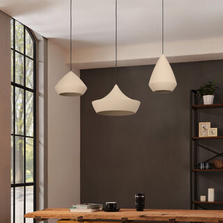 Hanglamp Torremolinos 3-lichts zandkleurig