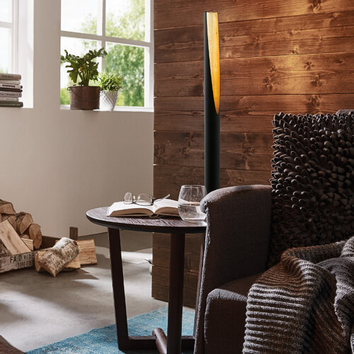 Moderne vloerlamp Prebone zwart goud 1-lichts