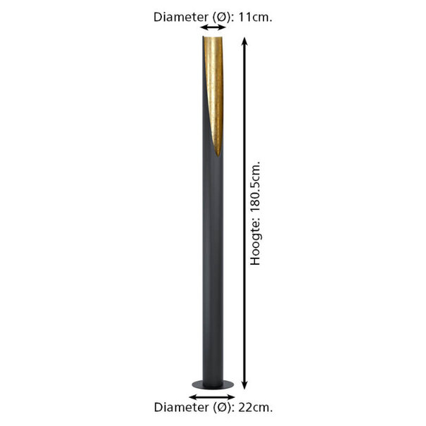 Stars of Lights Moderne vloerlamp Prebone zwart goud 1-lichts
