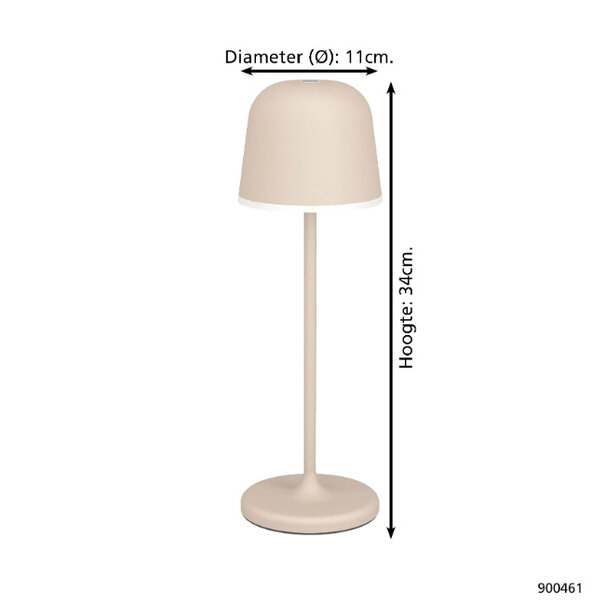 Stars of Lights Moderne tafellamp Mannera 1-lichts zand oplaadbaar