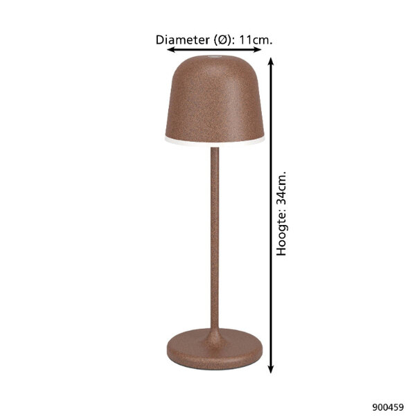 Stars of Lights Moderne tafellamp Mannera 1-lichts bruin oplaadbaar