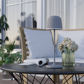 Tafellamp Mannera 1-lichts grijs oplaadbaar