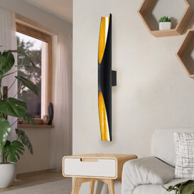 Wandlamp San Cono 104 cm zwart / goud 2-lichts