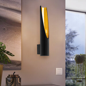 Stars of Light Industriële wandlamp San Cono 1-lichts XL zwart goud