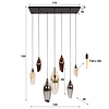 BelaLuz Retro design hanglamp Sferra 7 lichts met gekleurde glazen