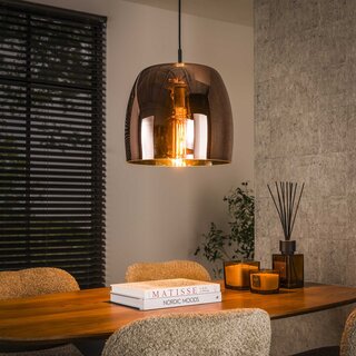 Hanglamp Dash 1-lichts koper glas