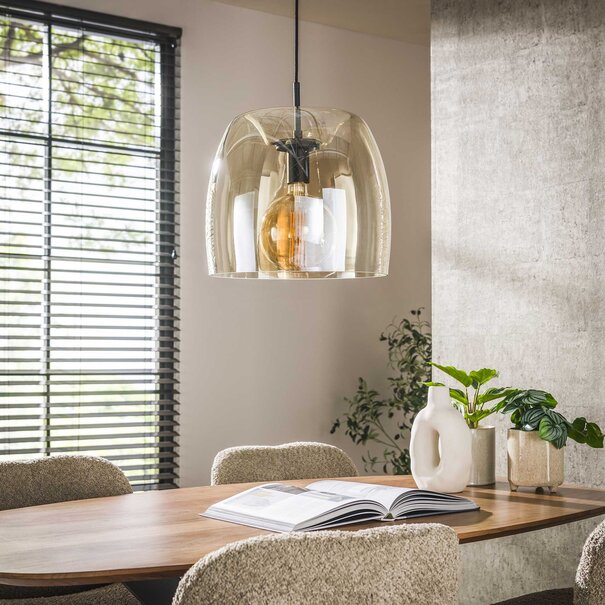 BelaLuz Modern hanglamp Dash 1-lichts amber glas