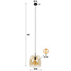 BelaLuz Modern hanglamp Dash 1-lichts amber glas