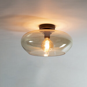 BelaLuz Moderne plafondlamp Erin 1-lichts amber glas