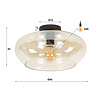 BelaLuz Moderne plafondlamp Erin 1-lichts amber glas