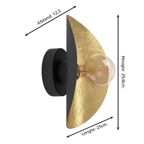 Stars of Lights Modern design wandlamp Saceda 1-lichts zwart goud