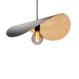 Hanglamp Saceda 1-lichts zwart goud 53 cm