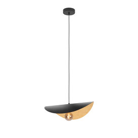 Hanglamp Saceda 1-lichts zwart goud 41 cm