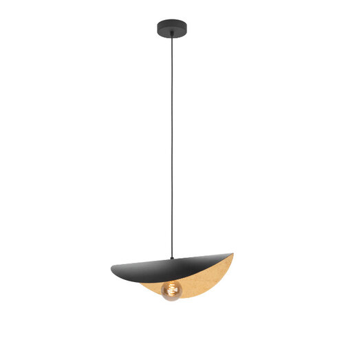 Industriële hanglamp Saceda 1-lichts Ø41 cm zwart goud
