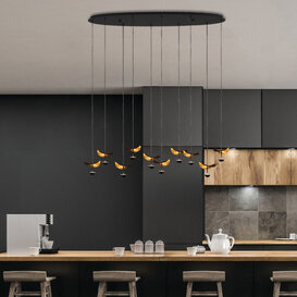 Hanglamp Dracera 10-lichts zwart goud