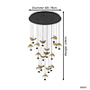 Stars of Lights Modern design hanglamp Dracera 17 lichts zwart goud rond