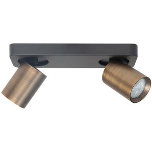 Highlight Modern Industrieel opbouwspot Oliver 2-lichts balk zwart brons