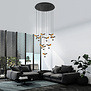 Modern design hanglamp Dracera 10-lichts zwart goud rond