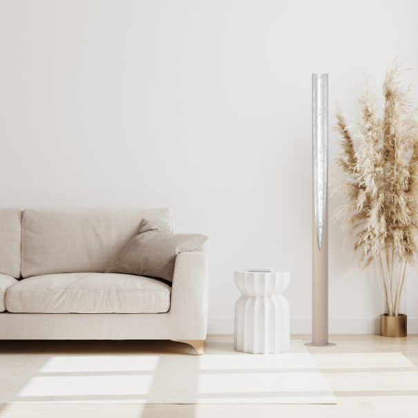 Stars of Light Moderne vloerlamp Prebone 1-lichts zand zilver