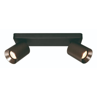 Opbouwspot Strano 2-lichts Balk Zwart/Gunmetal