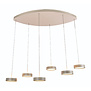 Modern Scandinavisch hanglamp Alieno 6 lichts ovaal crème