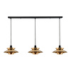 Freelight Retro Hotel chique hanglamp Muschio 3-lichts balk goud