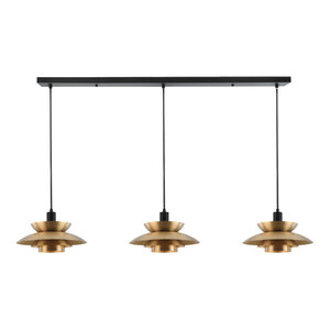 Freelight Retro Hotel chique hanglamp Muschio 3-lichts balk goud