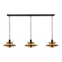 Retro Hotel chique hanglamp Muschio 3-lichts balk goud