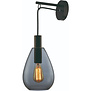 Modern Industriële wandlamp Dorato 1-lichts zwart met smoke glas