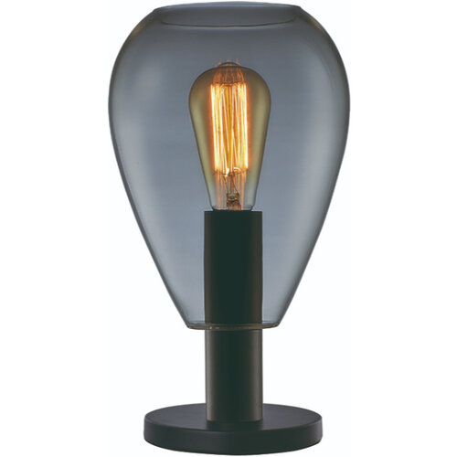 Moderne Industriële Dorato tafellamp 1-lichts zwart smoke glas