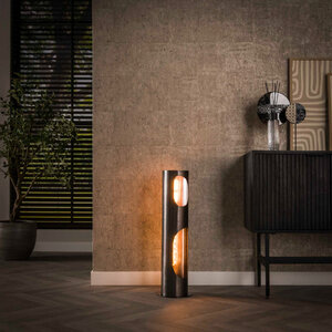 BelaLuz Industriële tafellamp Zane 2-lichts zwart nikkel